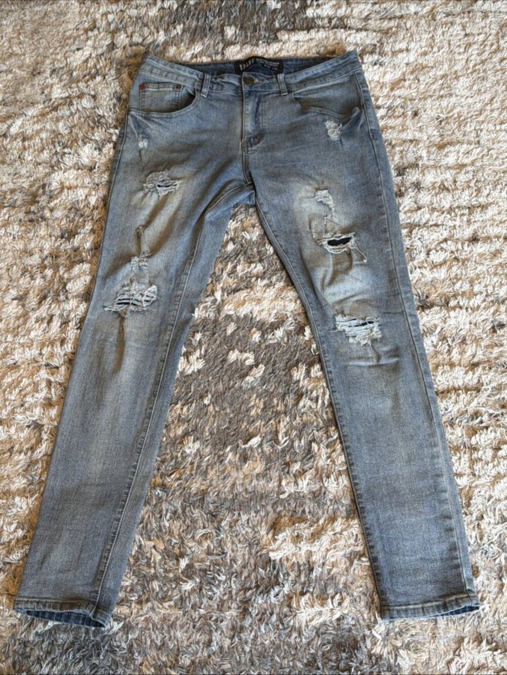 SPARK Premium Denim Studio Collection USA Blue Jeans Distressed Men’s 32x32